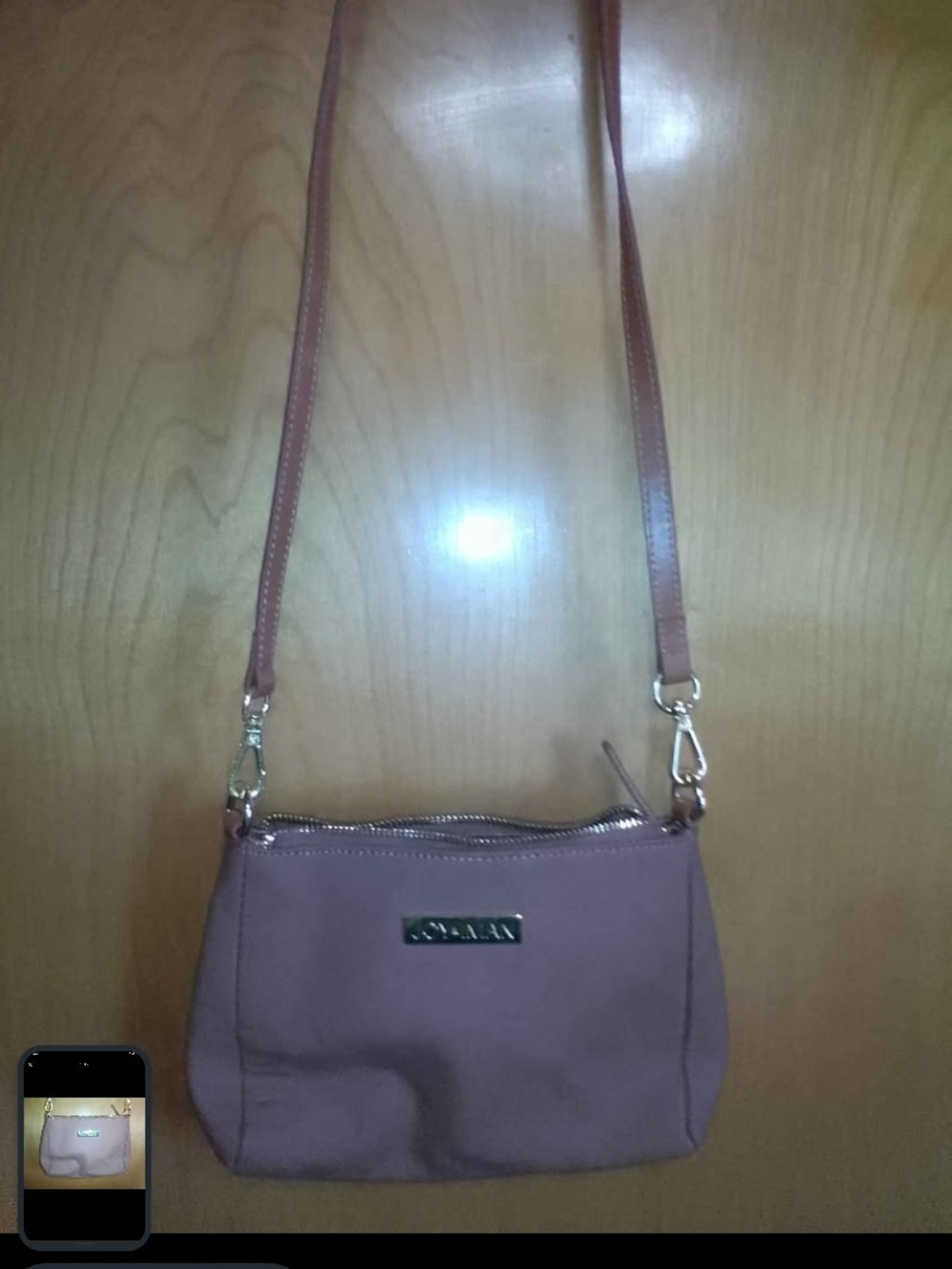 Joy & Iman Mauve Beige Crossbody Bag
